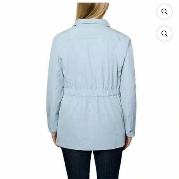 Hang Ten Light Blue Water Repellant Hybrid Zip-Front Utility Jacket - Sz Med - Picture 2 of 9